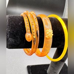 Art Deco Stacking Celluloid Bracelets Set 1920s